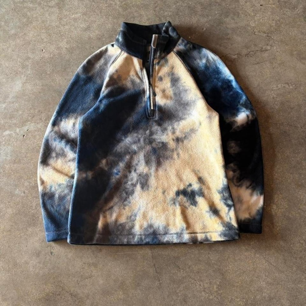2000s nature print fleece pullover